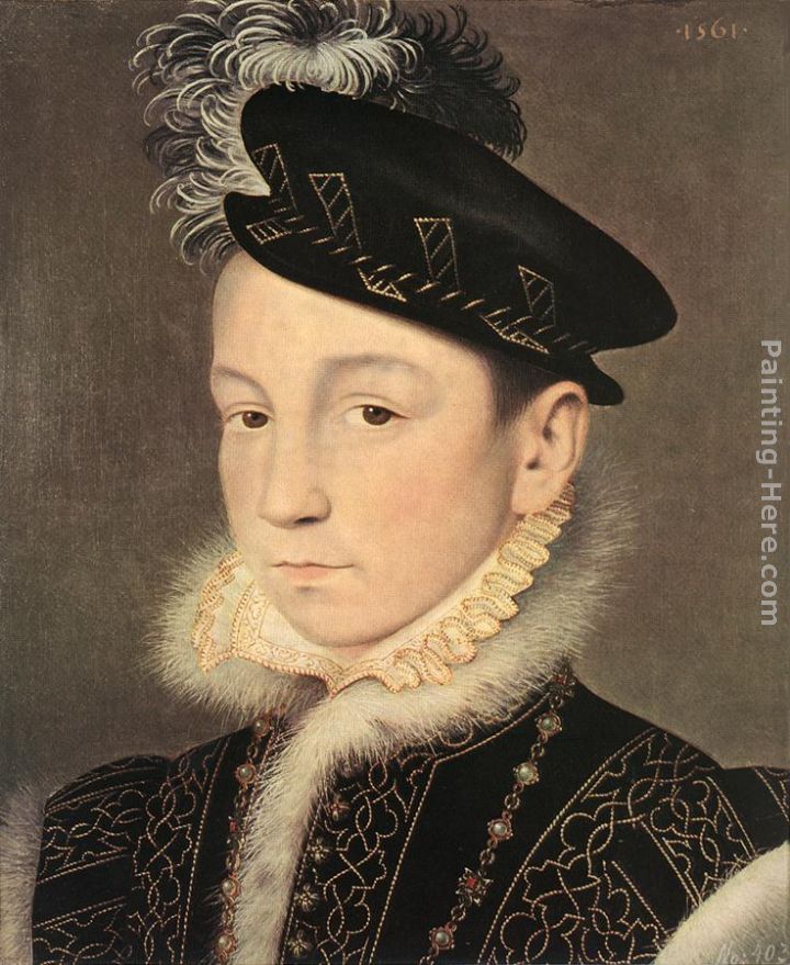 Portrait of King Charles IX of France painting - Francois Clouet Portrait of King Charles IX of France art painting